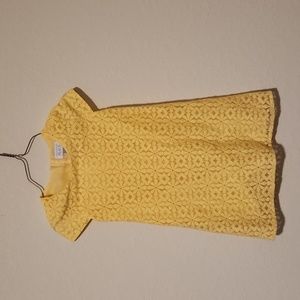 Girls Yellow eyelet dress